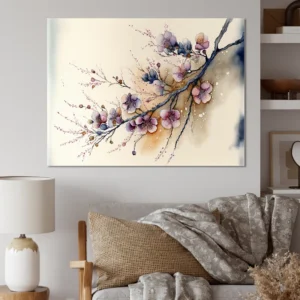 Cherry Blossom Branch I Tree metal wall decor, Flowers Blossom metal art